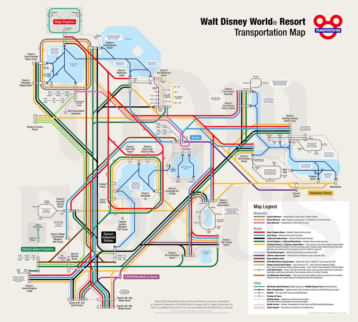 Walt Disney World monorai hartă