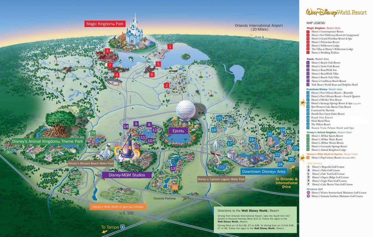 harta de Walt Disney World