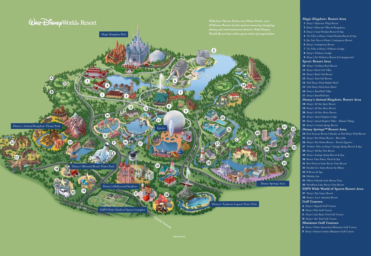 Disney World harta statiuni