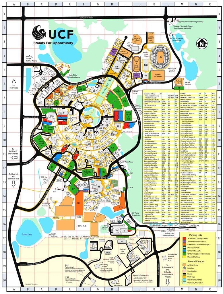 harta de la universitatea din central Florida