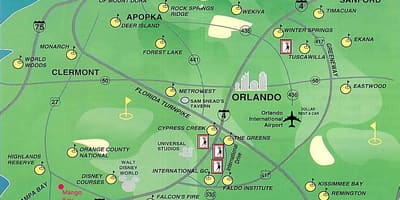 Harta Orlando cursuri de golf